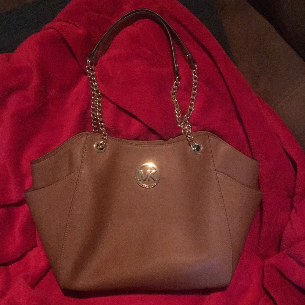 Michael Kors large shoulder tote with leather and chain handles